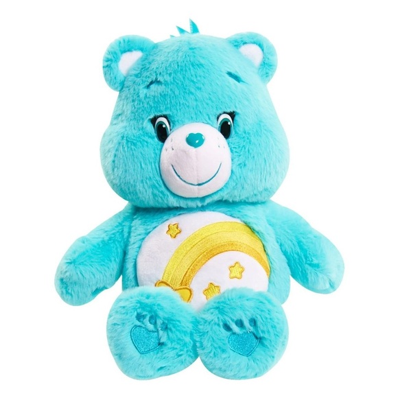 Care Bears| Retro MINISO 15” Aqua Wish Bear 2015 Plush Toy Rainbow Star 80s - Picture 5 of 5